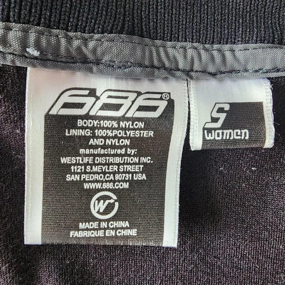 686 Womens Small Jacket Velour Black Zipper Track Track Logo - Picture 7 of 9
